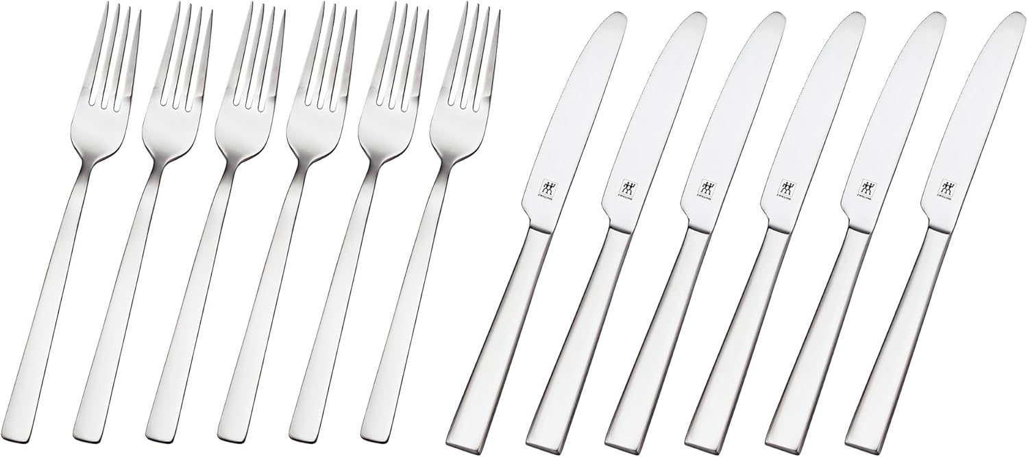 ZWILLING Steak Dinner 12-Piece Set | Stainless Steel Steak Knives & Forks with Presentation Box (Premium Steak Cutlery Gift Set)