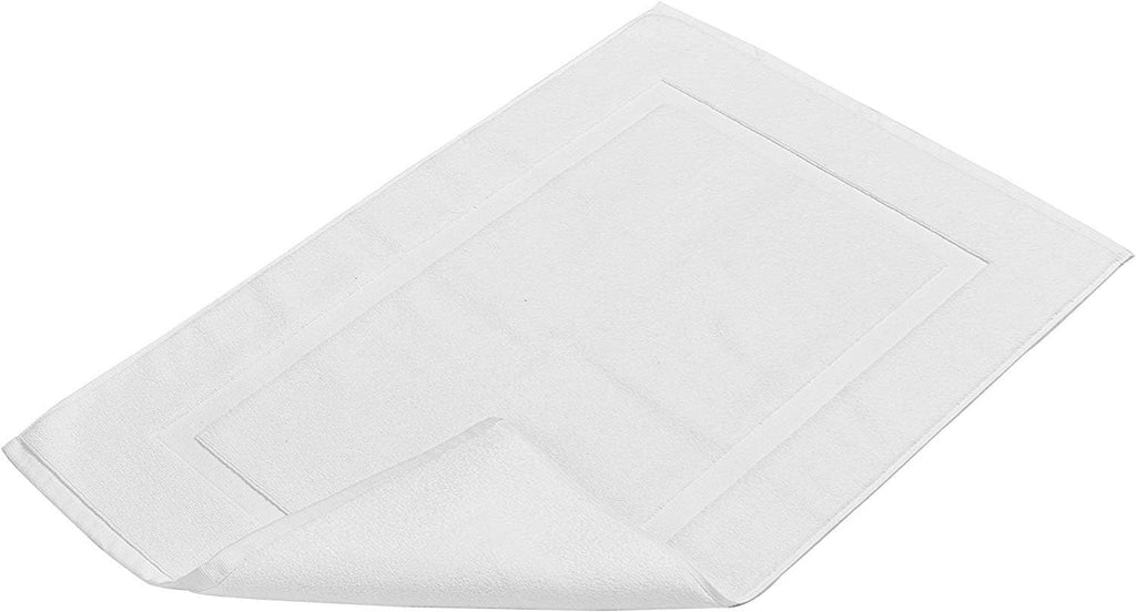 Utopia Towels Cotton Banded Bath Mat Set (2-Pack) | Hotel-Style, 100% Cotton, White