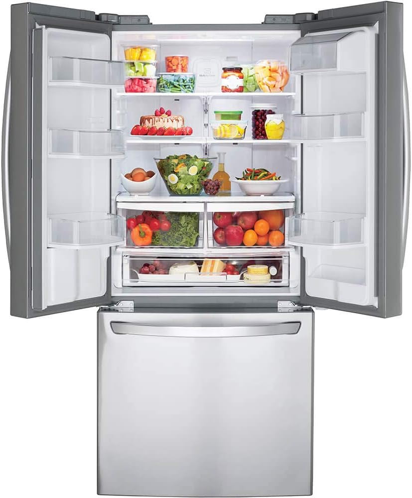 LG LFDS22520S French Door Refrigerator | Bottom Freezer with Water Dispenser (Stainless Steel)