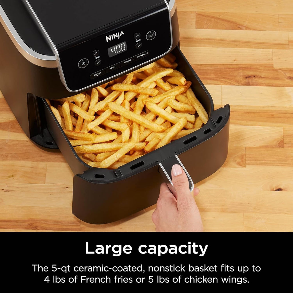 Ninja Air Fryer 5QT 4 in 1 AF141 Air Fry Roast Reheat Dehydrate 400F Nonstick Basket Easy Clean