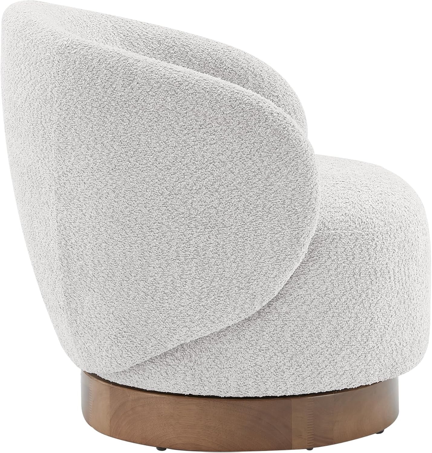 Modern Swivel Barrel Accent Chair | Round Upholstered Performance Fabric Armchair