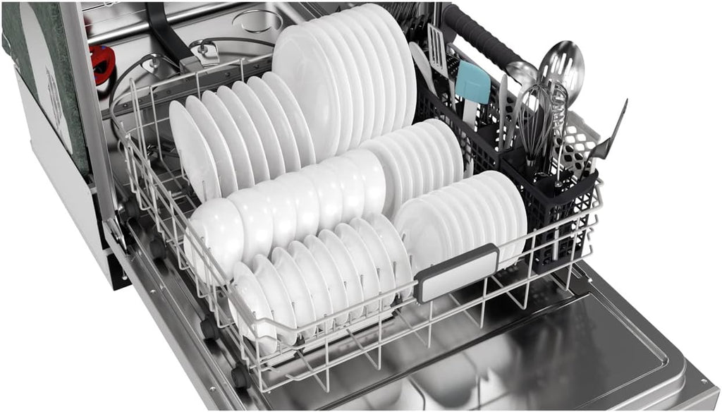SHARP SDW6767HS Smart Dishwasher | Alexa Compatible with LED Interior & Adjustable Third Rack (Stainless Steel)