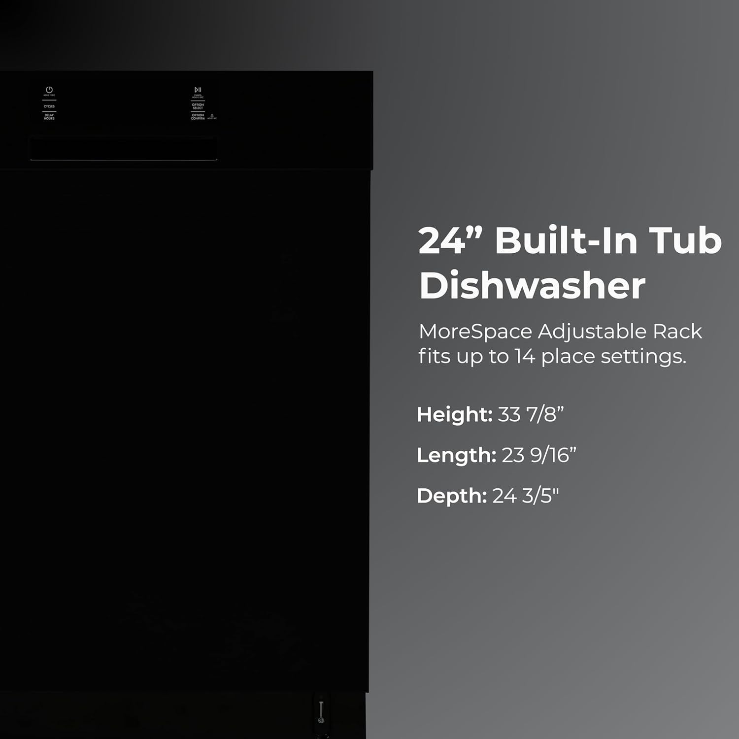 Kenmore 24″ Built-In Dishwasher | UltraWash & SmartWash with Sanitize Rinse (Black)