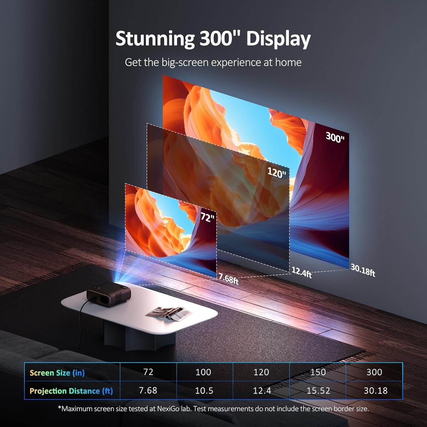 NexiGo PJ40 (Gen 3) Native 1080P Projector | WiFi & Bluetooth Home Theater with 20W Speakers