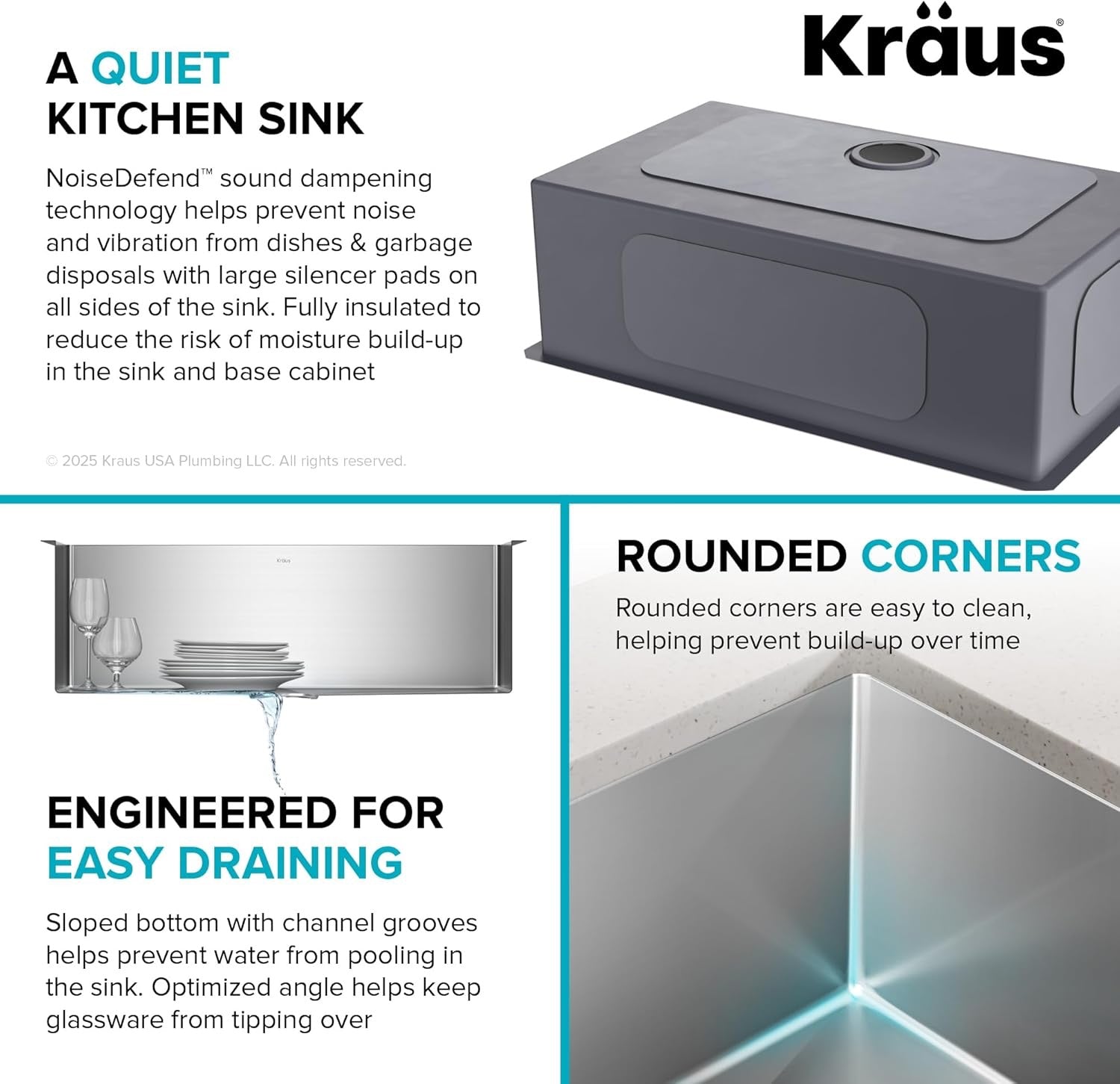 KRAUS Standart Pro 30″ Undermount Kitchen Sink | Single Bowl 16-Gauge Stainless Steel
