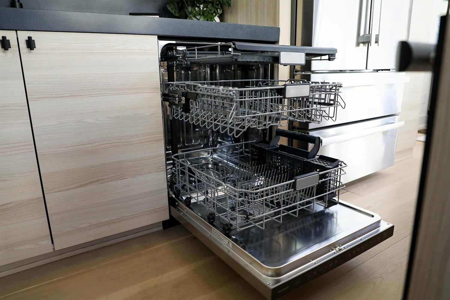 SHARP SDW6767HS Smart Dishwasher | Alexa Compatible with LED Interior & Adjustable Third Rack (Stainless Steel)