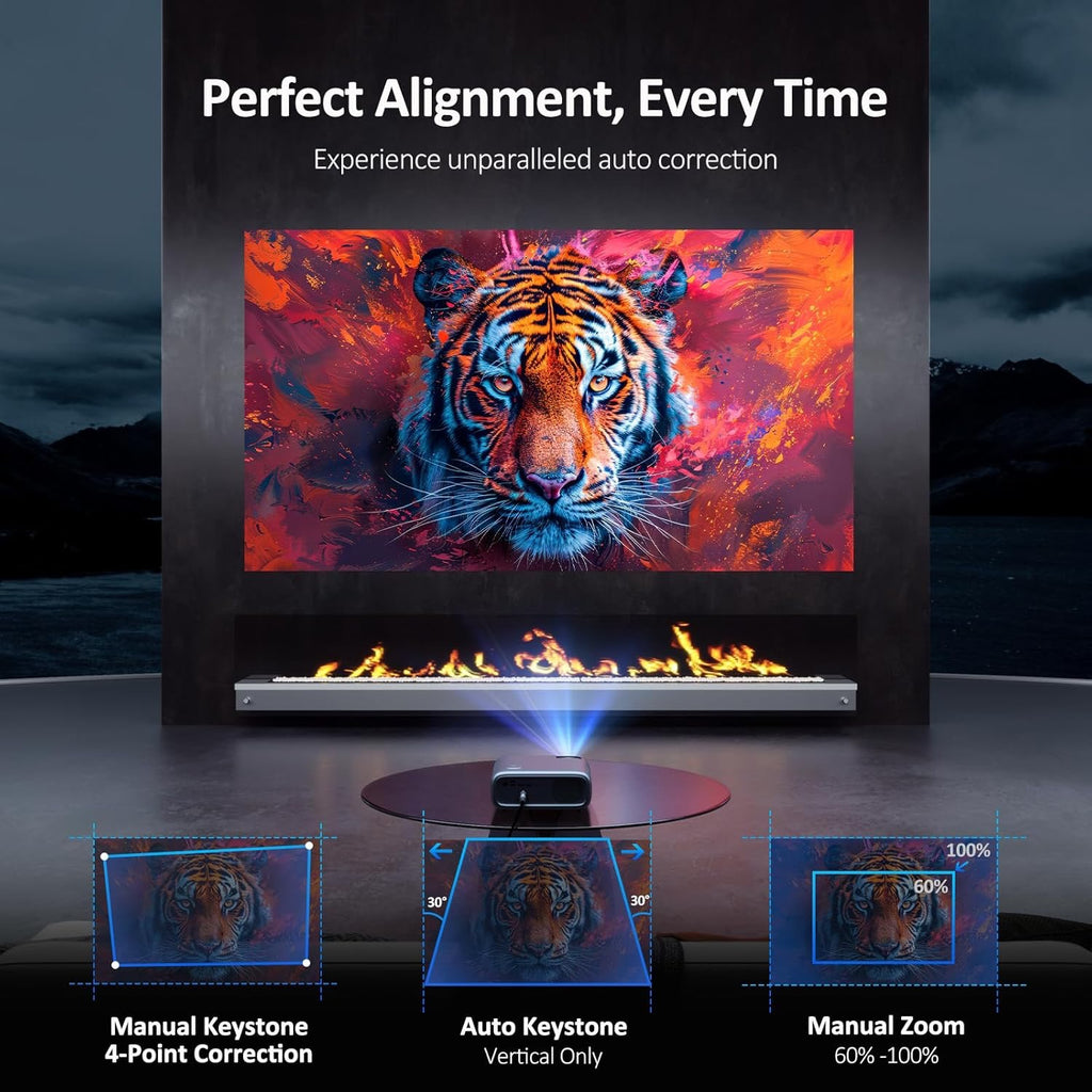 NexiGo PJ40 (Gen 3) Native 1080P Projector | WiFi & Bluetooth Home Theater with 20W Speakers
