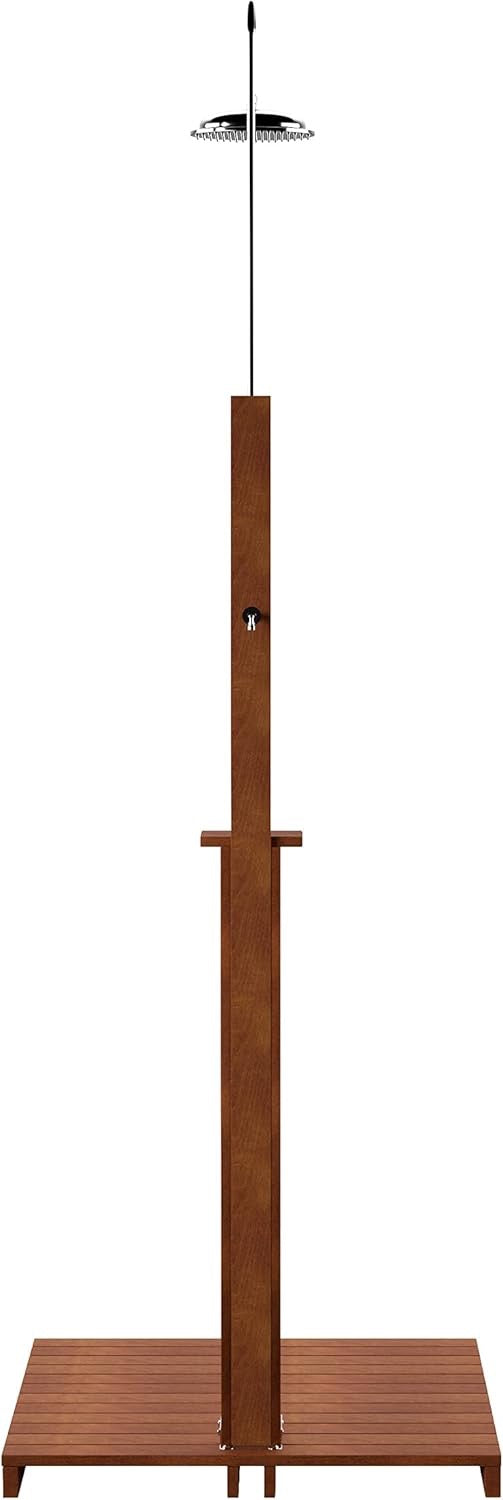 SEI Furniture Rain-Style Outdoor Shower | Oiled Eucalyptus Natural Wood Garden Shower