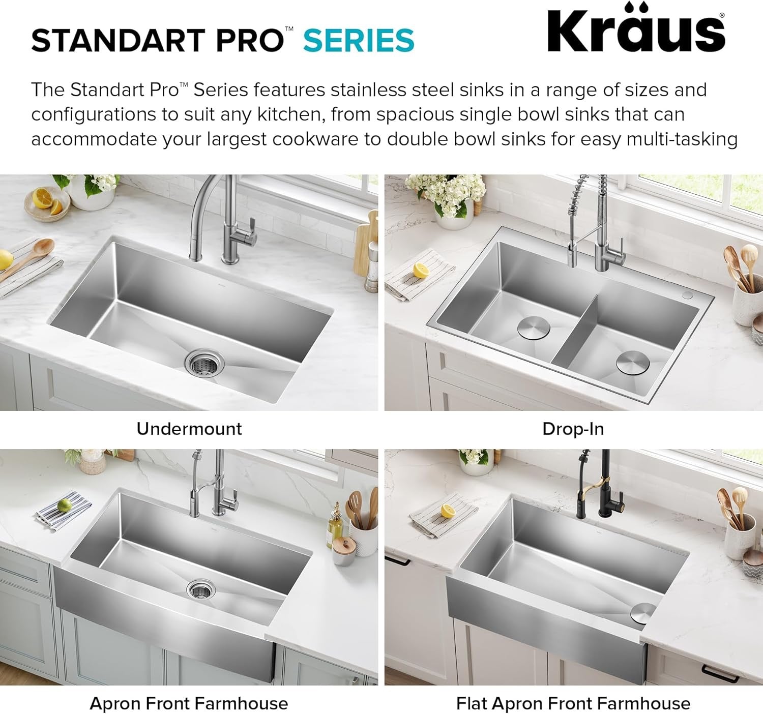 KRAUS Standart Pro 30″ Undermount Kitchen Sink | Single Bowl 16-Gauge Stainless Steel