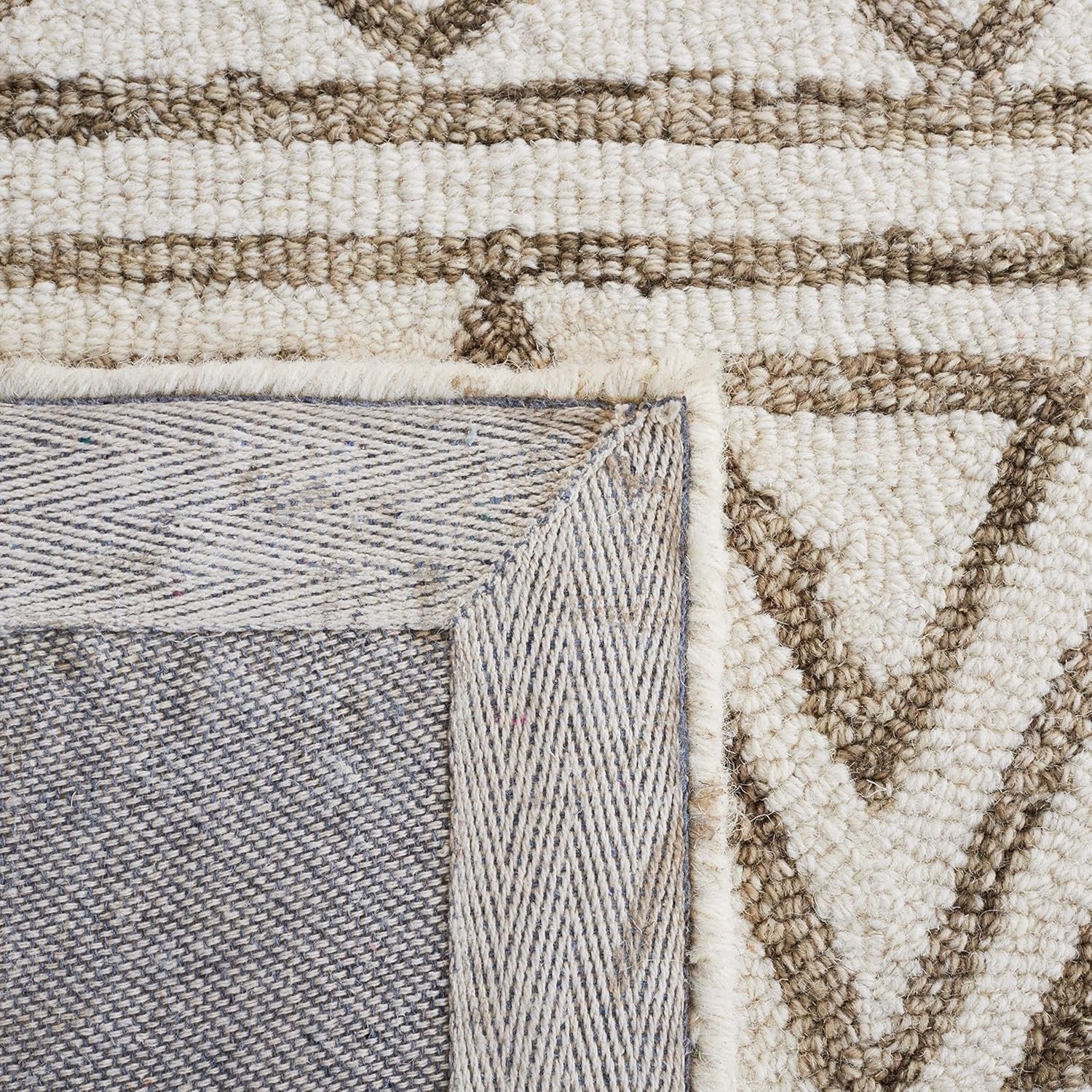 SAFAVIEH Metro MET353W Handmade Wool Area Rug | Ivory & Sage 5' x 8'