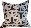 Black Embroidered Horseshoe Throw Pillow Cover | 20" x 20" Textured Accent Cushion