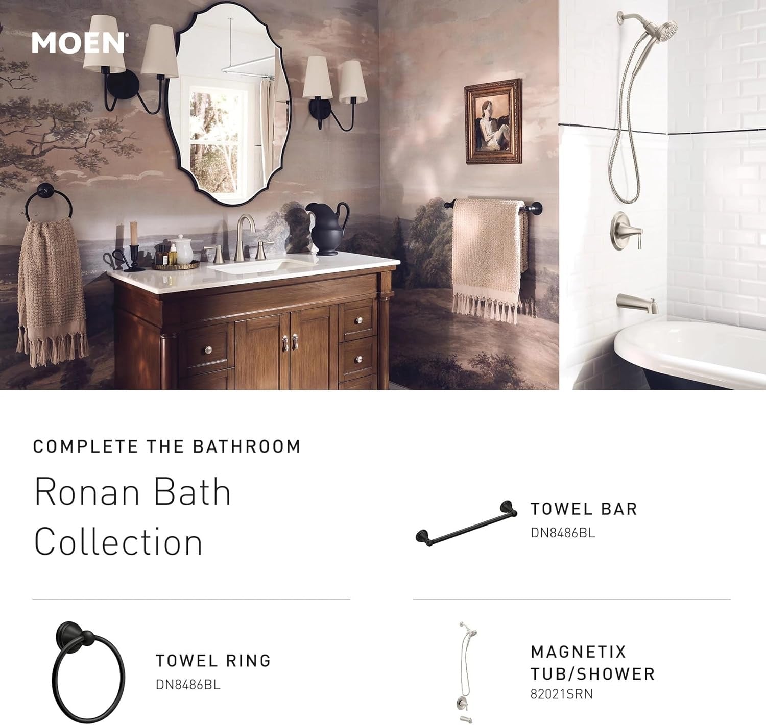 Moen Ronan 4" Centerset Bathroom Faucet | Bronzed Gold Two-Handle Faucet with Push-Down Drain