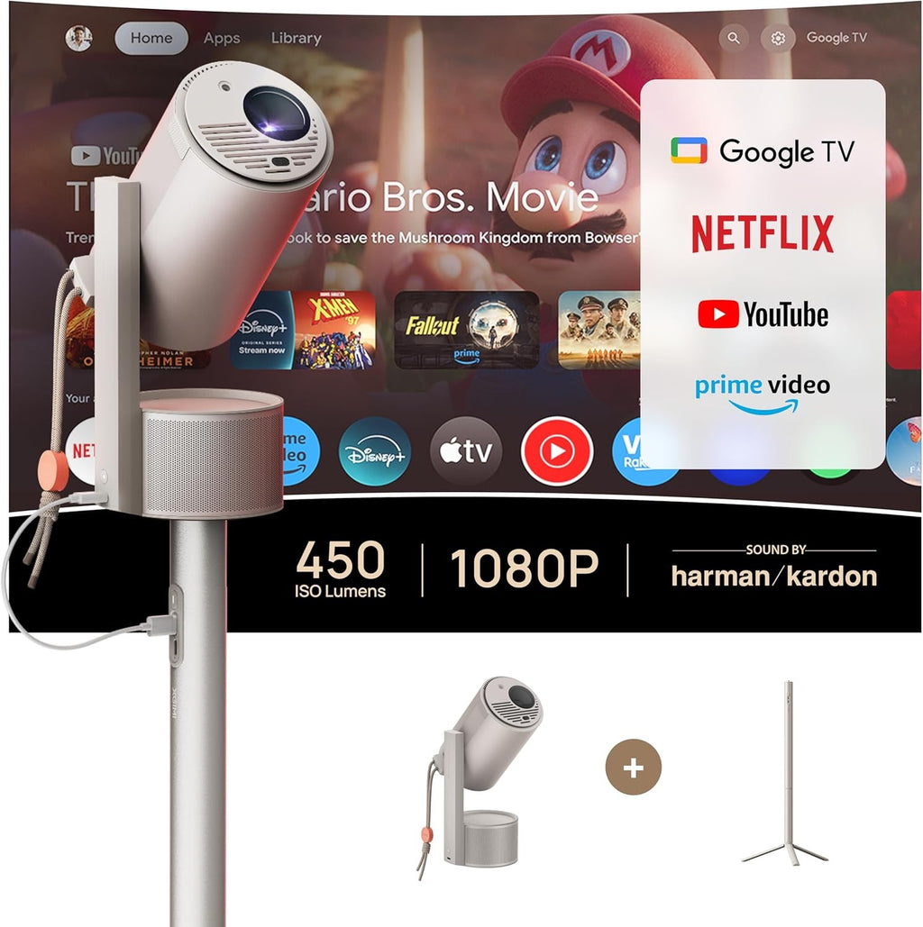 XGIMI MoGo 3 Pro Portable Projector | Google TV Smart Outdoor Projector with Harman Kardon Audio