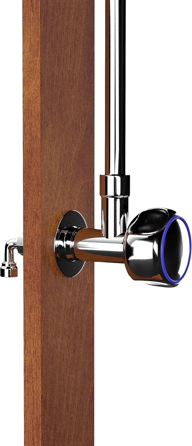 SEI Furniture Rain-Style Outdoor Shower | Oiled Eucalyptus Natural Wood Garden Shower