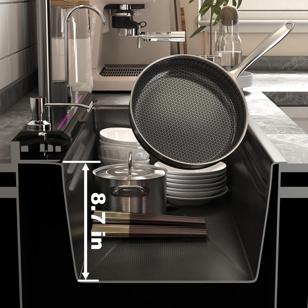 FVVJVV Dual Waterfall Smart Kitchen Sink | Digital Stainless Steel Workstation Sink (29.5″)