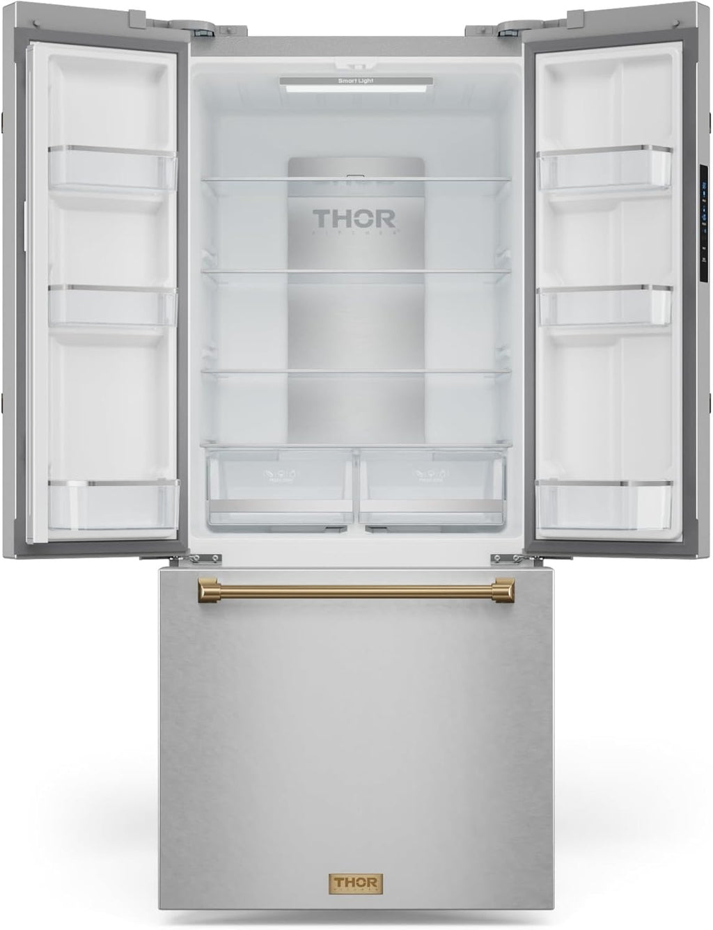 Thor Kitchen Gordon Ramsay 30″ French Door Counter-Depth Refrigerator | 17.7 cu ft with Ice Maker (Stainless Steel/Bronze)
