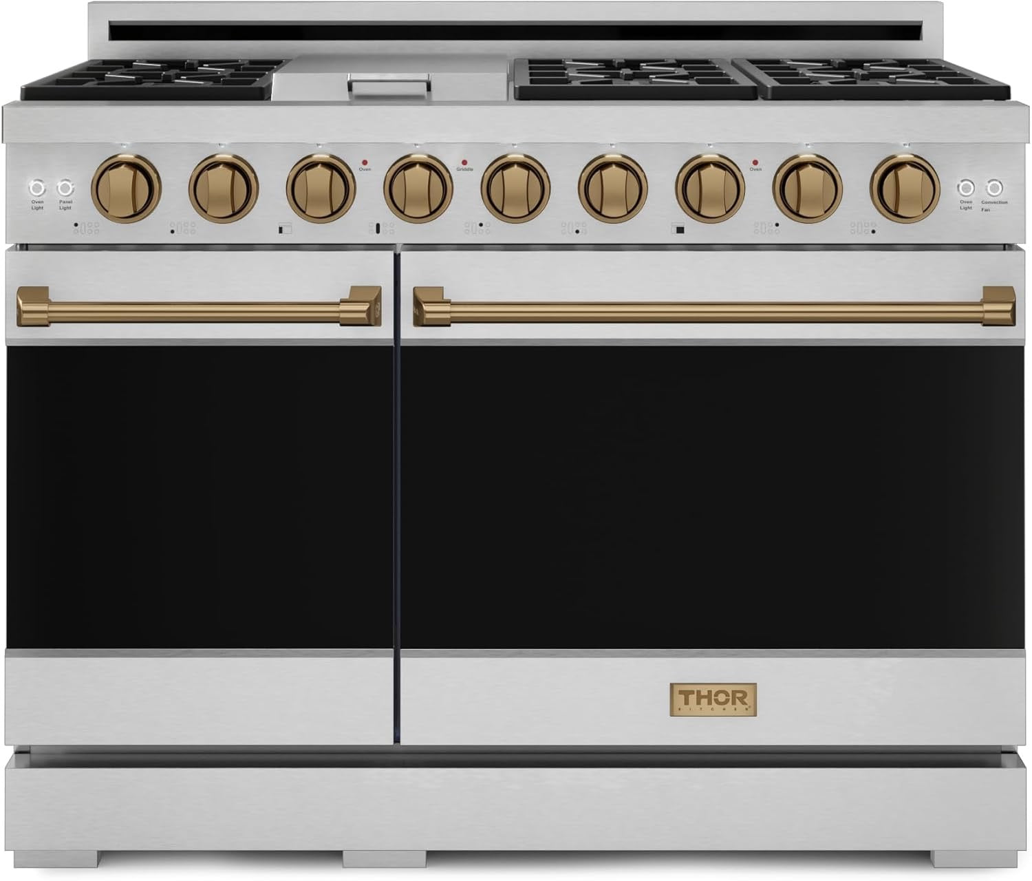 Gordon Ramsay by THOR Kitchen 48″ Professional Liquid Propane Range | Tilt Panel Touch Control (Stainless Steel/Bronze)