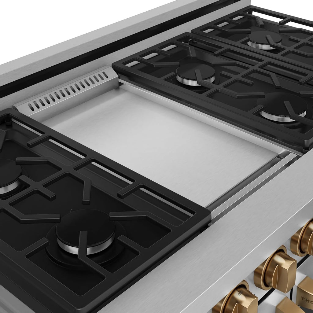 Gordon Ramsay by THOR Kitchen 48″ Professional Liquid Propane Range | Tilt Panel Touch Control (Stainless Steel/Bronze)
