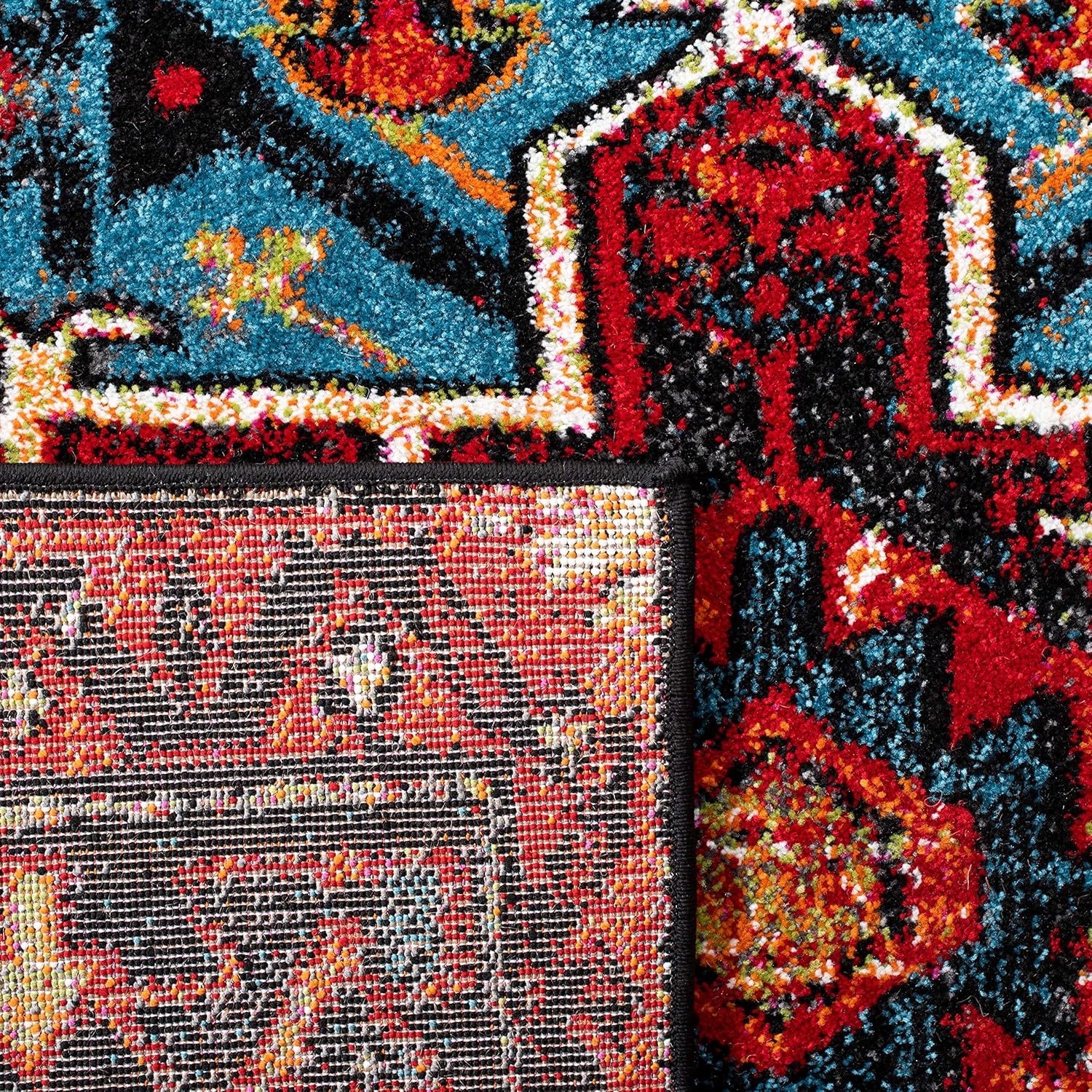 8x10 Persian Area Rug Red Blue | Vintage Hamadan Traditional Living Room Rug
