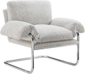 Modway Ansel Bouclé Accent Chair | Upholstered Lounge Chair with Arms (Newsprint)