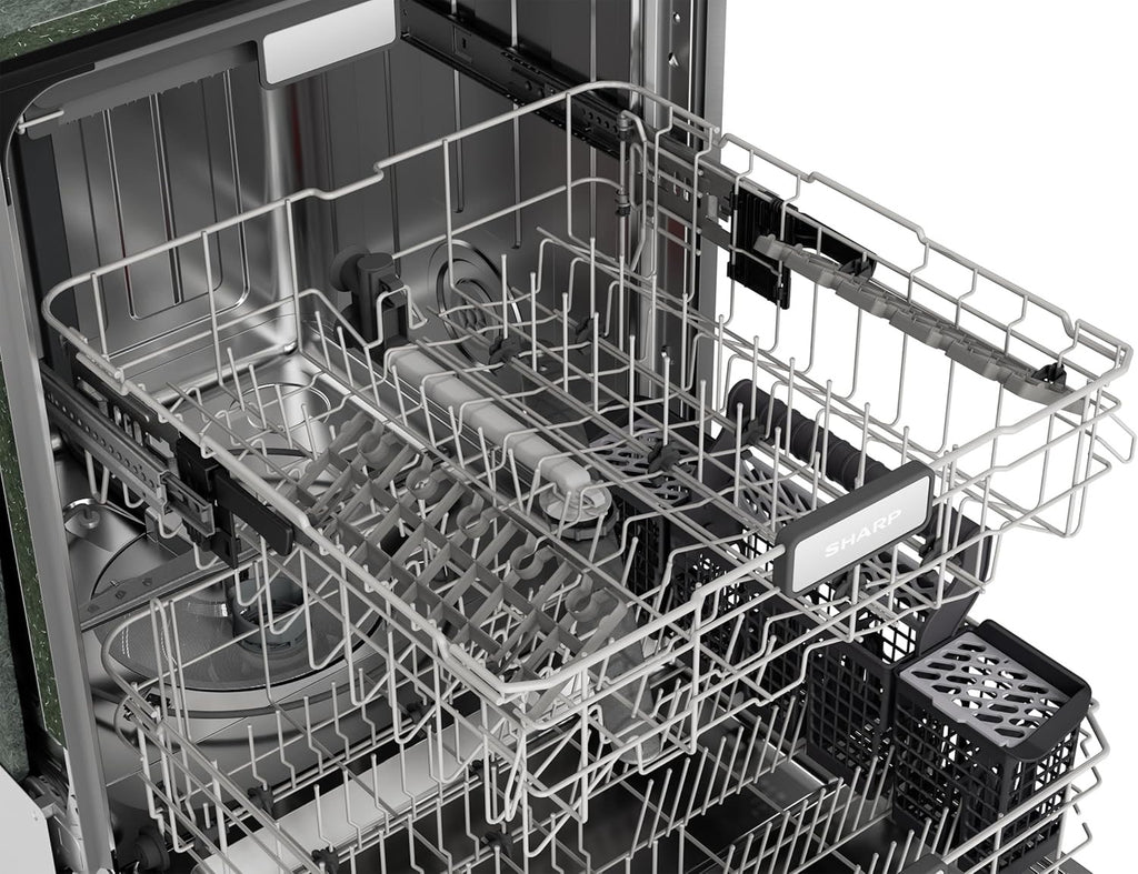 SHARP SDW6767HS Smart Dishwasher | Alexa Compatible with LED Interior & Adjustable Third Rack (Stainless Steel)