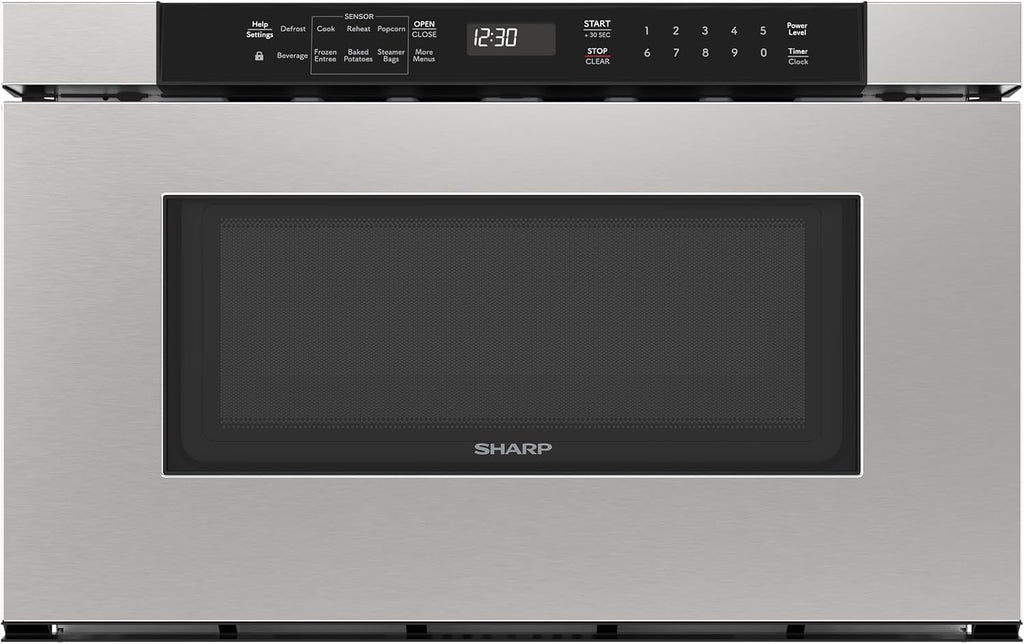 Sharp SMD2420MS 24-Inch Built-In Microwave Drawer | 1.2 Cu. Ft. Stainless Steel | Sensor Cook