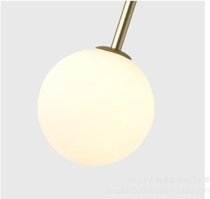 Linear Gold Globe Chandelier – Frosted Glass Pendant Light for Kitchen Island & Dining Room