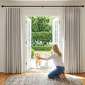 NICETOWN 100% Blackout Linen Curtains – 90-Inch Natural Linen Thermal Insulated Drapery Panels