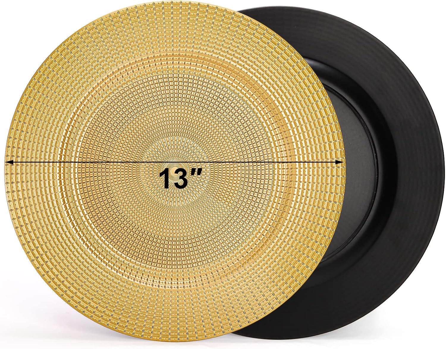 Hiceeden Gold Charger Plates Set of 12 | 13” Decorative Chain Rim Table Chargers