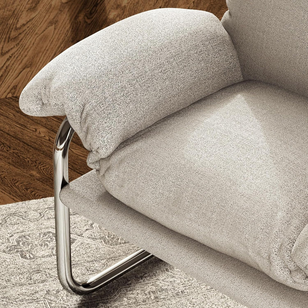 Modway Ansel Bouclé Accent Chair | Upholstered Lounge Chair with Arms (Newsprint)