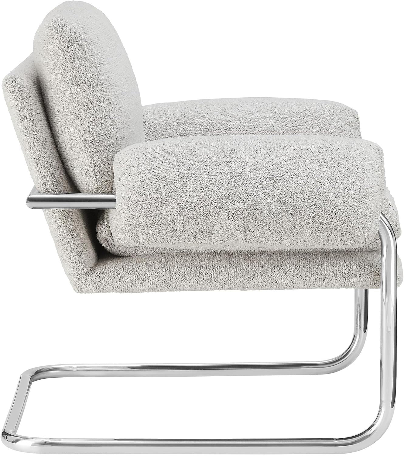 Modway Ansel Bouclé Accent Chair | Upholstered Lounge Chair with Arms (Newsprint)