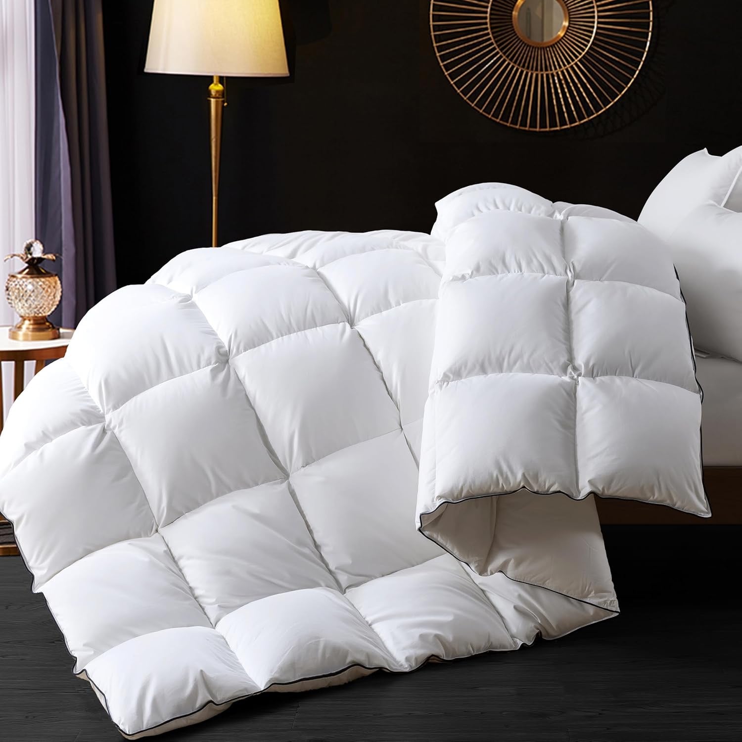 Ubauba Goose Feather Down Fiber Duvet Insert | Hotel-Style All-Season Comforter