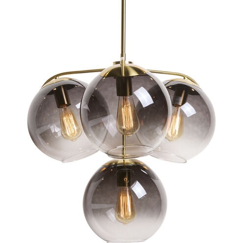 Kamara 4 Light Brass Chandelier 24.75 Inch Modern Glass Globe Ceiling Light Sunpan Designer Fixture