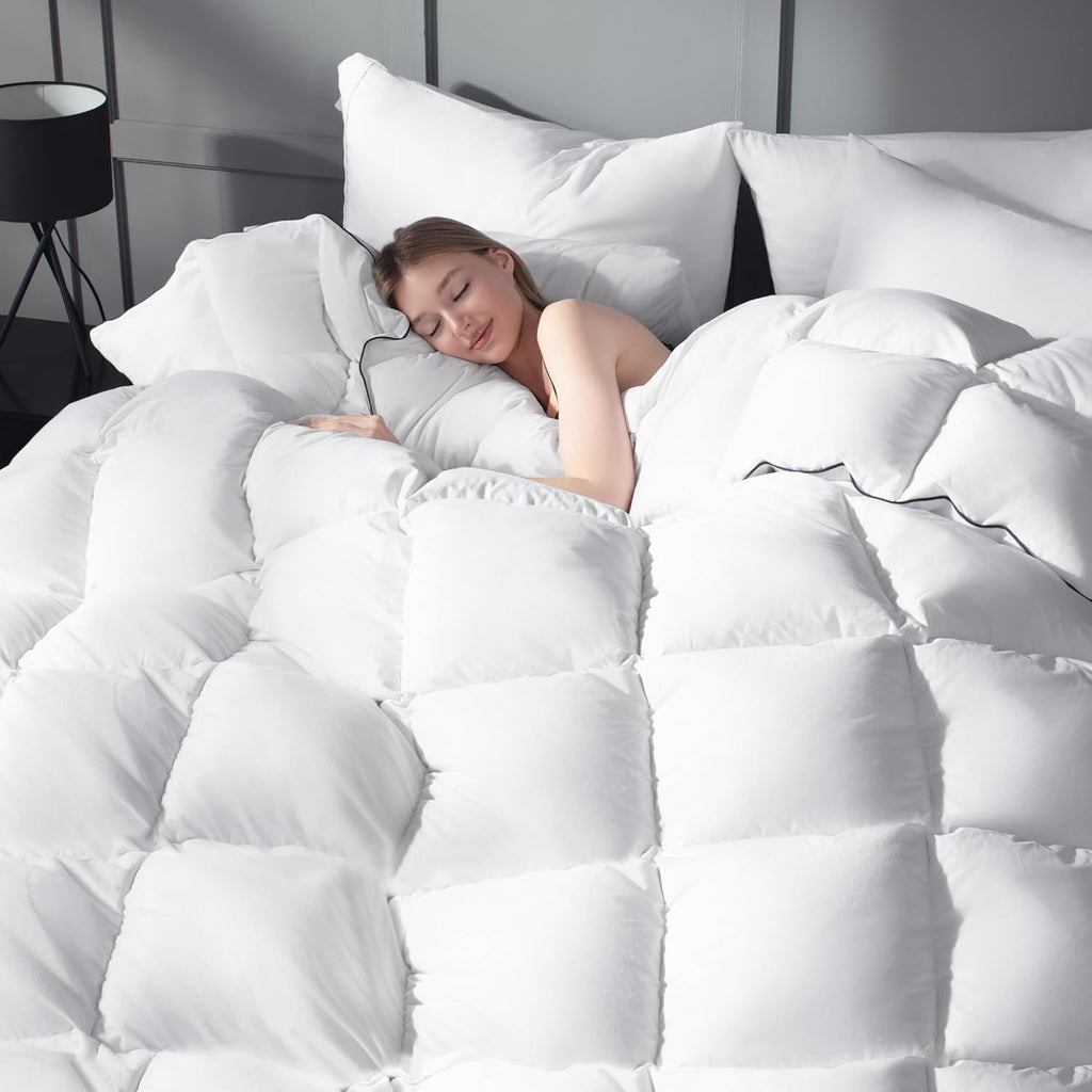 Ubauba Goose Feather Down Fiber Duvet Insert | Hotel-Style All-Season Comforter