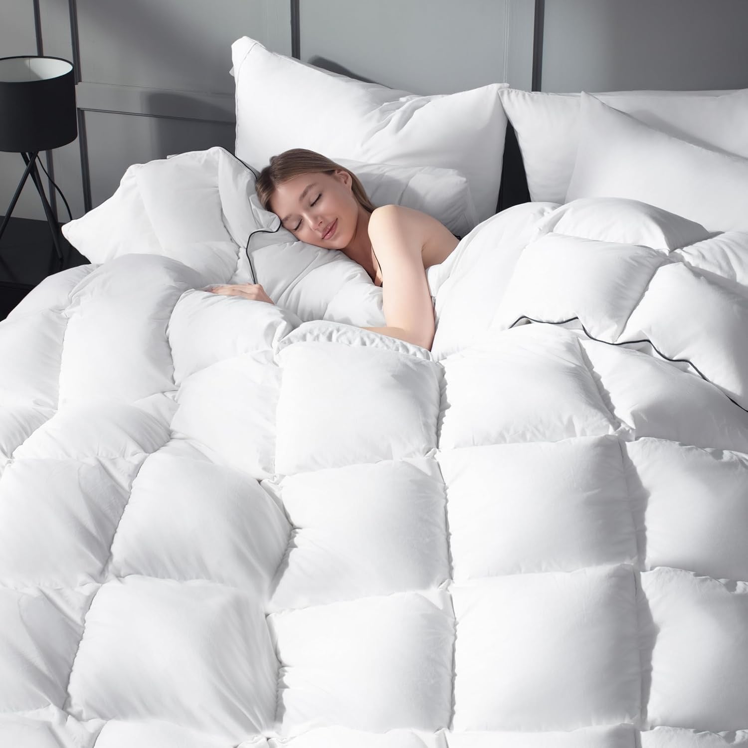 Ubauba Goose Feather Down Fiber Duvet Insert | Hotel-Style All-Season Comforter