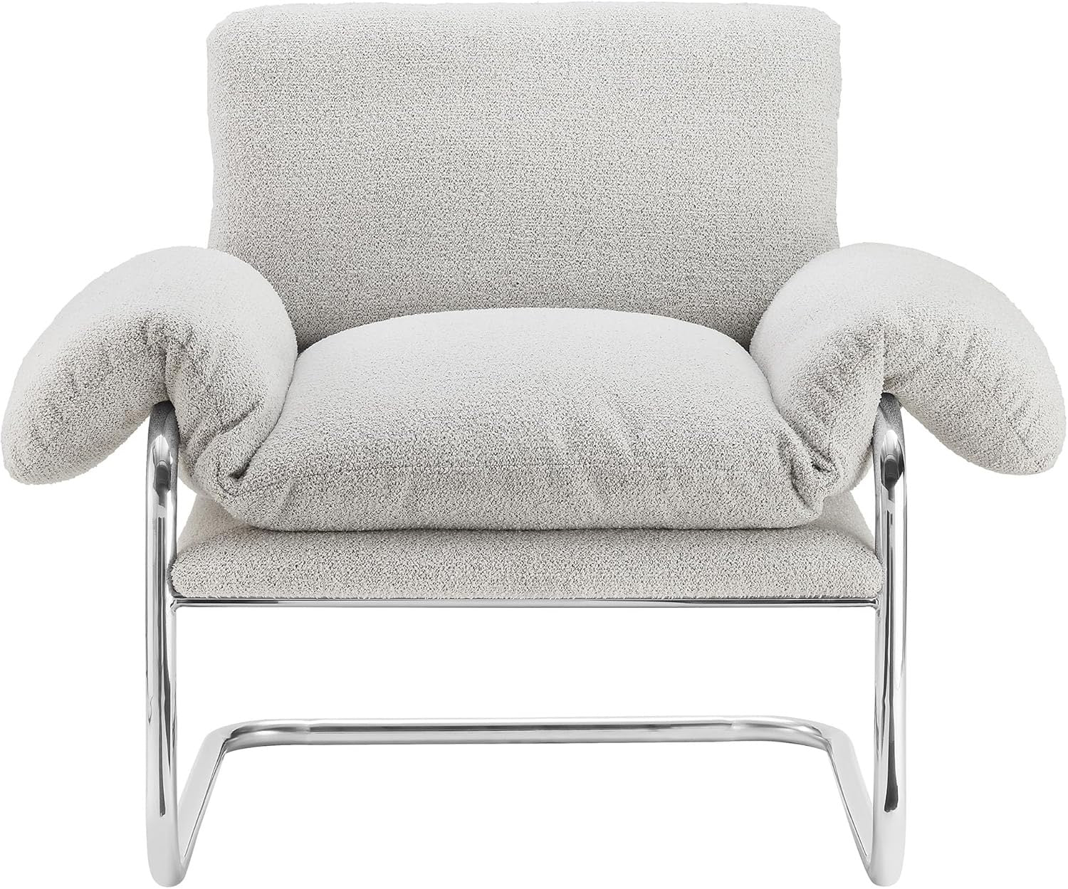 Modway Ansel Bouclé Accent Chair | Upholstered Lounge Chair with Arms (Newsprint)