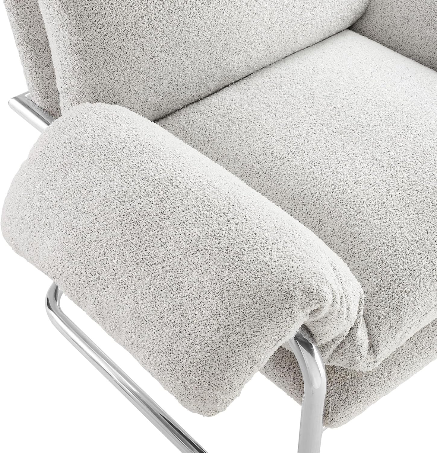Modway Ansel Bouclé Accent Chair | Upholstered Lounge Chair with Arms (Newsprint)