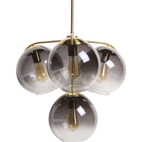 Kamara 4 Light Brass Chandelier 24.75 Inch Modern Glass Globe Ceiling Light Sunpan Designer Fixture