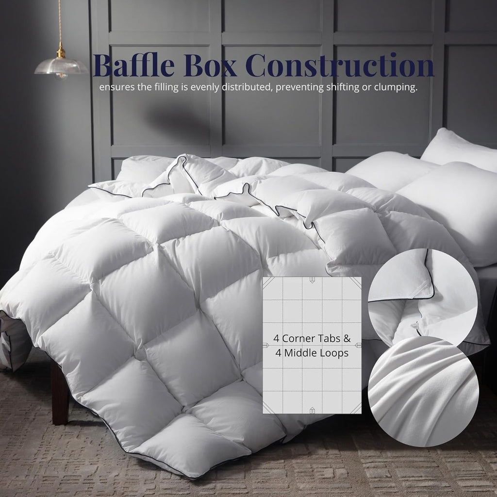 Ubauba Goose Feather Down Fiber Duvet Insert | Hotel-Style All-Season Comforter