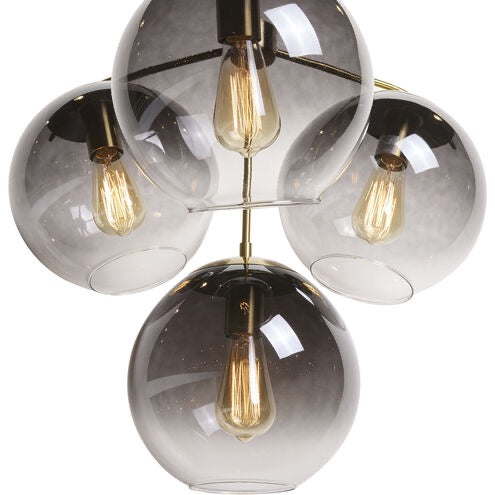 Kamara 4 Light Brass Chandelier 24.75 Inch Modern Glass Globe Ceiling Light Sunpan Designer Fixture