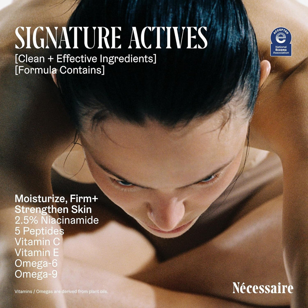 Nécessaire The Body Lotion 450mL | Fragrance-Free Multi-Peptide Firming Moisturizer with 2.5% Niacinamide