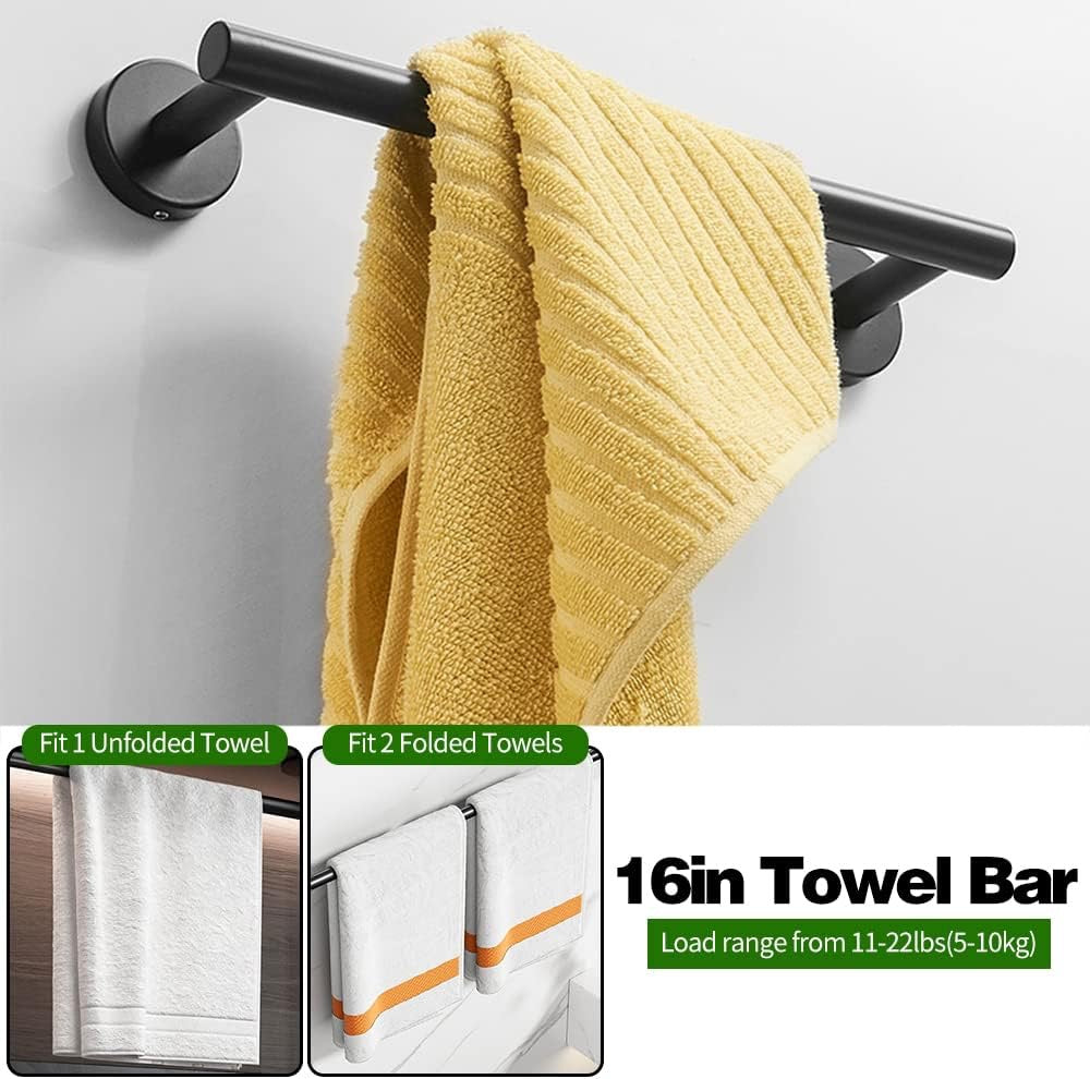 10-Piece Bathroom Hardware Set | Towel Bars, Toilet Paper Holder, Towel Rings & Robe Hooks