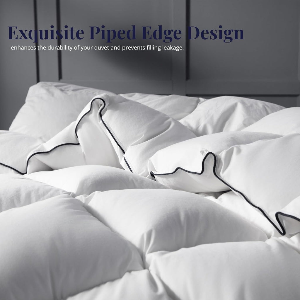 Ubauba Goose Feather Down Fiber Duvet Insert | Hotel-Style All-Season Comforter
