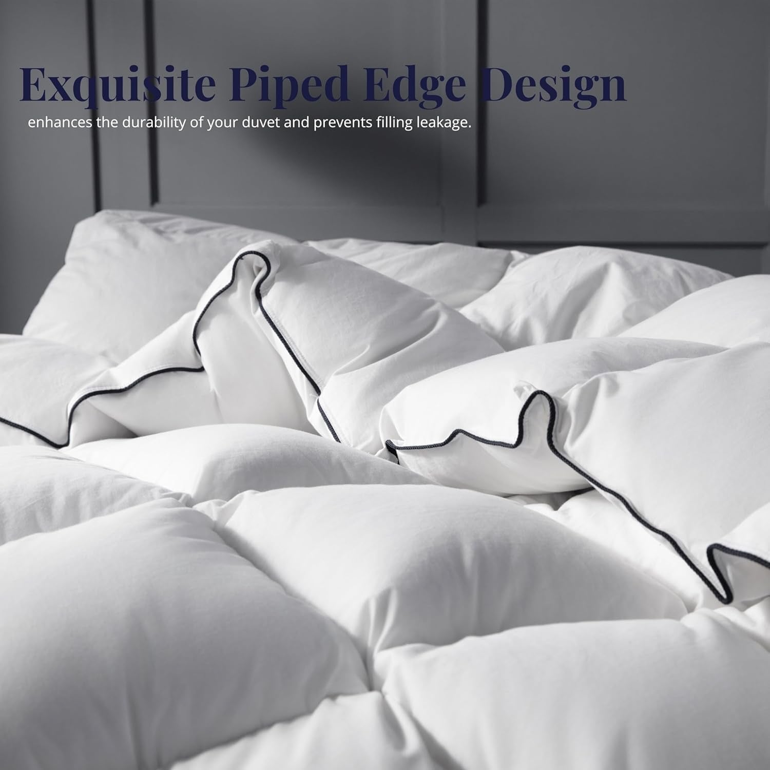 Ubauba Goose Feather Down Fiber Duvet Insert | Hotel-Style All-Season Comforter