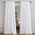 NICETOWN White Linen Sheer Curtains – Semi-Transparent Window Panels for Living Room & Sliding Glass Doors