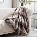 EVERGRACEHOME Mink Faux Fur Throw Blanket | Ultra-Soft Reversible Ombré Plush Blanket (60” x 80”)