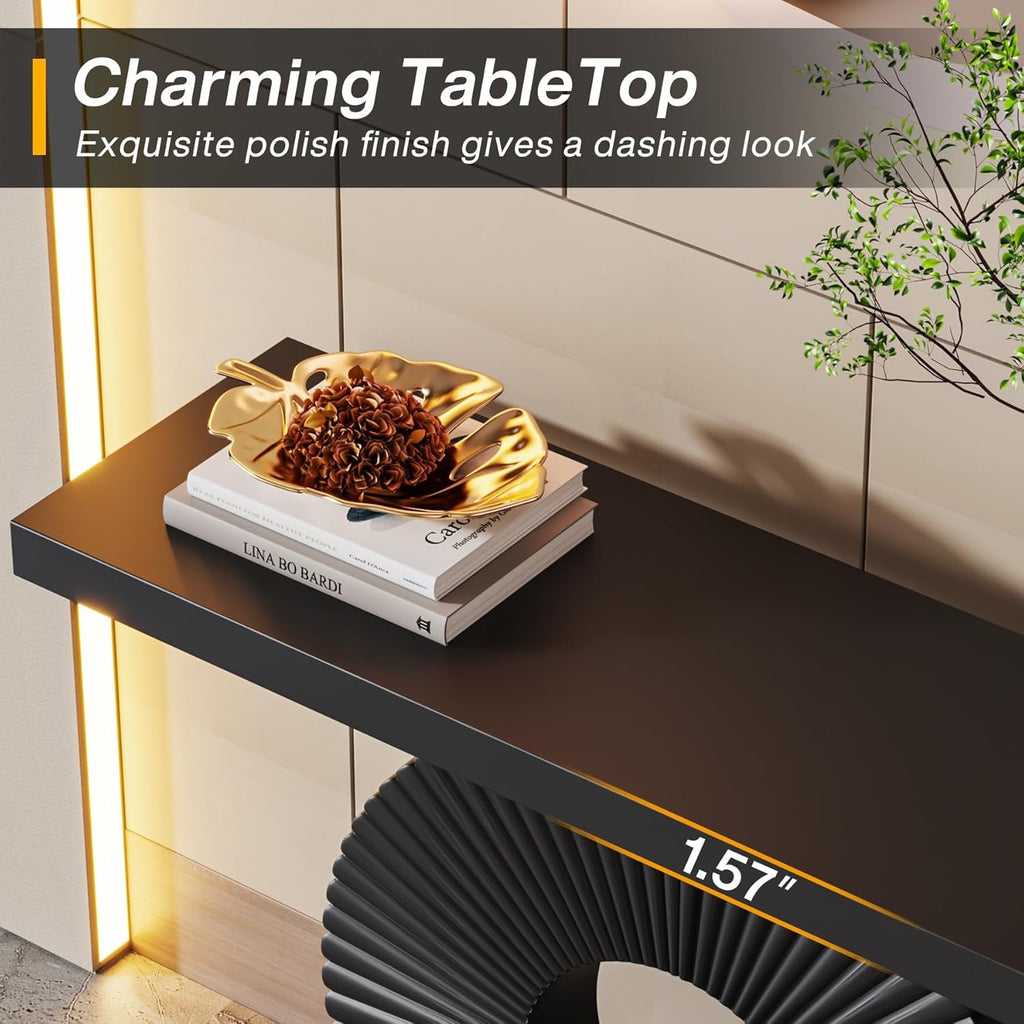 Tribesigns Modern Geometric Console Table | 40" Black Contemporary Entryway Accent Table