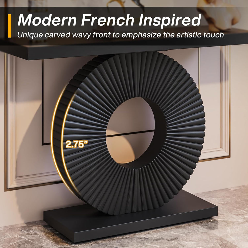 Tribesigns Modern Geometric Console Table | 40" Black Contemporary Entryway Accent Table