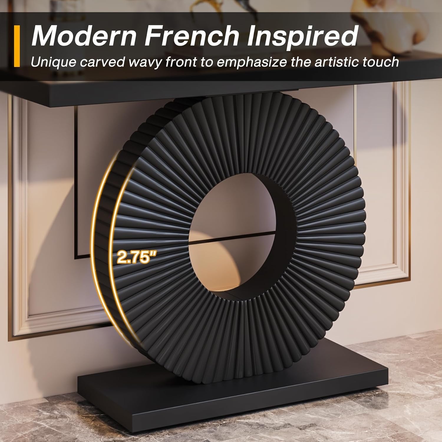 Tribesigns Modern Geometric Console Table | 40" Black Contemporary Entryway Accent Table