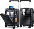 Joyway 20 Inch Carry On Luggage Aluminum Frame | Front Pocket Hardshell Suitcase with USB Port Cup Holder TSA Lock